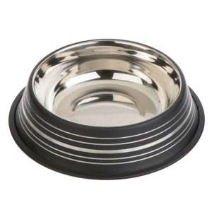 0,45l Silver Line teräsruokakuppi, mattamusta , Ø 20,0 cm kissalle