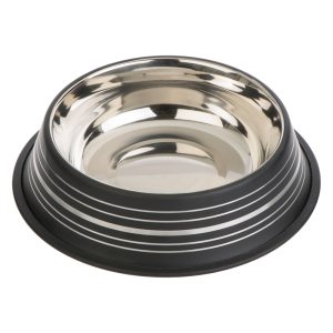 0,20l Silver Line teräsruokakuppi, mattamusta , Ø 15,0 cm kissalle