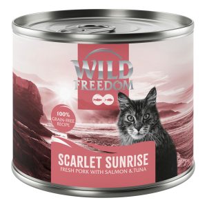 - 6x200g Scarlet Sunrise sika, lohi & tonnikala Wild Freedom kissan märkäruoka