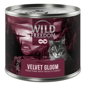 - 6x200g Velvet Gloom sika, kalkkuna & taimen Wild Freedom kissan märkäruoka